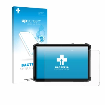 Parte frontale di una confezione del prodotto con il logo del marchio upscreen. Accanto è raffigurato il dispositivo Ulefone A