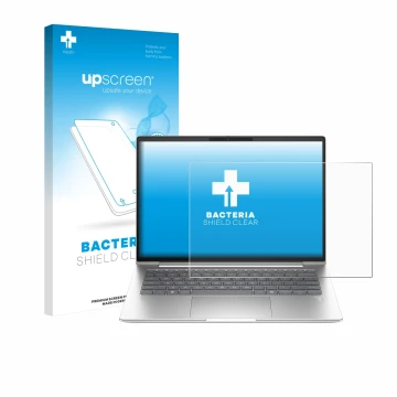 Parte frontale di una confezione del prodotto con il logo del marchio upscreen. Accanto è raffigurato il dispositivo HP ProBoo