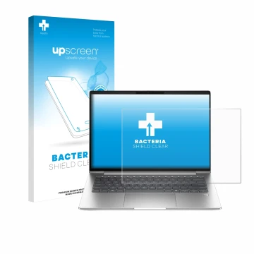 Parte frontale di una confezione del prodotto con il logo del marchio upscreen. Accanto è raffigurato il dispositivo HP ProBoo