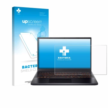 Parte frontale di una confezione del prodotto con il logo del marchio upscreen. Accanto è raffigurato il dispositivo Acer Nitr