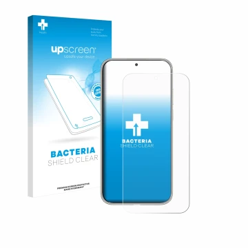 Parte frontale di una confezione del prodotto con il logo del marchio upscreen. Accanto è raffigurato il dispositivo Huawei Ma