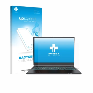 Parte frontale di una confezione del prodotto con il logo del marchio upscreen. Accanto è raffigurato il dispositivo Gigabyte 