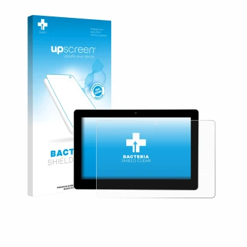 Parte frontale di una confezione del prodotto con il logo del marchio upscreen. Accanto è raffigurato il dispositivo Victron E