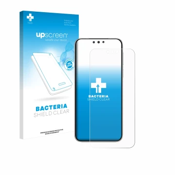 Parte frontale di una confezione del prodotto con il logo del marchio upscreen. Accanto è raffigurato il dispositivo Huawei Ma