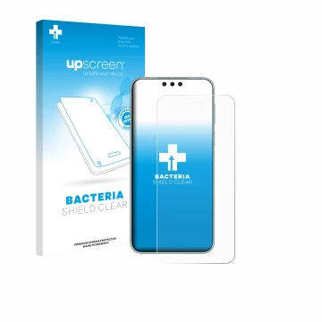 Parte frontale di una confezione del prodotto con il logo del marchio upscreen. Accanto è raffigurato il dispositivo Huawei Ma