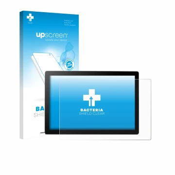 Parte frontale di una confezione del prodotto con il logo del marchio upscreen. Accanto è raffigurato il dispositivo Wacom Cin