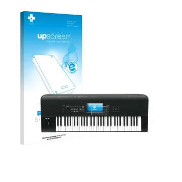 Parte frontale di una confezione del prodotto con il logo del marchio upscreen. Accanto è raffigurato il dispositivo KORG Naut
