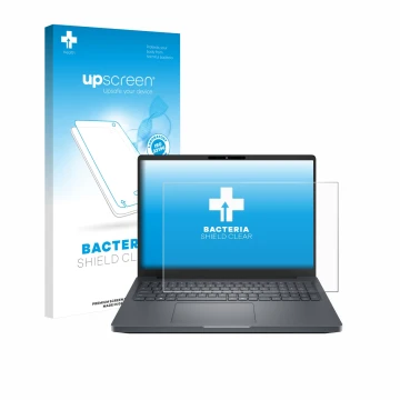 Parte frontale di una confezione del prodotto con il logo del marchio upscreen. Accanto è raffigurato il dispositivo Dell Pro 