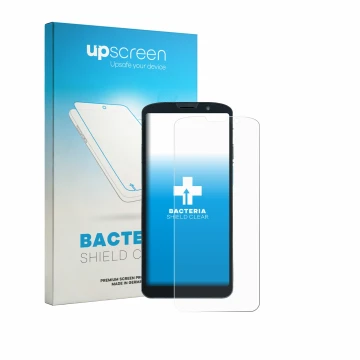 Parte frontale di una confezione del prodotto con il logo del marchio upscreen. Accanto è raffigurato il dispositivo Unitech E