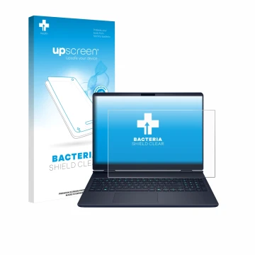 Parte frontale di una confezione del prodotto con il logo del marchio upscreen. Accanto è raffigurato il dispositivo Dell Alie