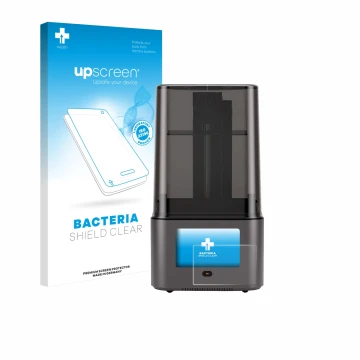 Parte frontale di una confezione del prodotto con il logo del marchio upscreen. Accanto è raffigurato il dispositivo Anycubic 