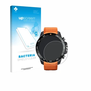 Parte frontale di una confezione del prodotto con il logo del marchio upscreen. Accanto è raffigurato il dispositivo Xiaomi Mi