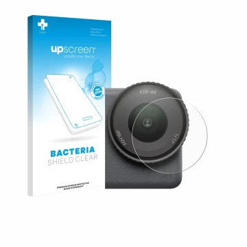 Parte frontale di una confezione del prodotto con il logo del marchio upscreen. Accanto è raffigurato il dispositivo DJI Osmo 