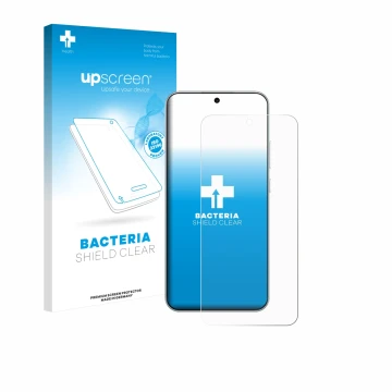 Parte frontale di una confezione del prodotto con il logo del marchio upscreen. Accanto è raffigurato il dispositivo Oppo A6 P