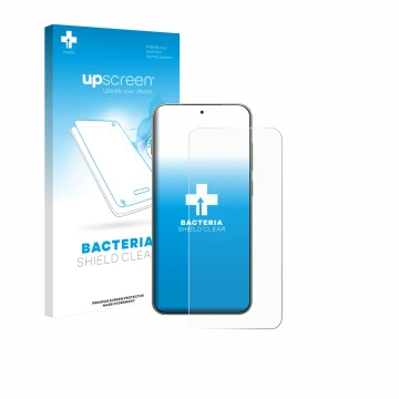 Parte frontale di una confezione del prodotto con il logo del marchio upscreen. Accanto è raffigurato il dispositivo OnePlus 1