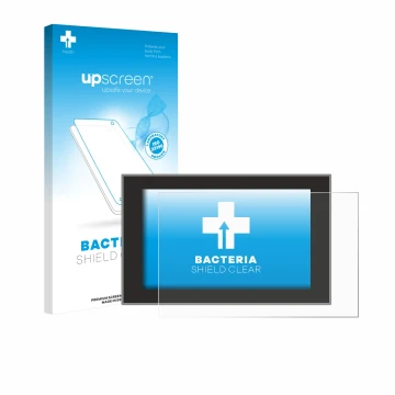 Parte frontale di una confezione del prodotto con il logo del marchio upscreen. Accanto è raffigurato il dispositivo Dacia Big