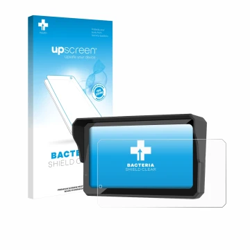 Parte frontale di una confezione del prodotto con il logo del marchio upscreen. Accanto è raffigurato il dispositivo Carpuride