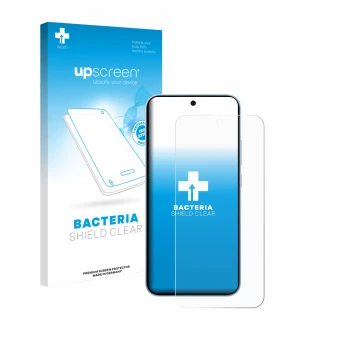 Parte frontale di una confezione del prodotto con il logo del marchio upscreen. Accanto è raffigurato il dispositivo Oppo Reno