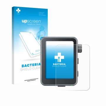 Parte frontale di una confezione del prodotto con il logo del marchio upscreen. Accanto è raffigurato il dispositivo Godox X3 