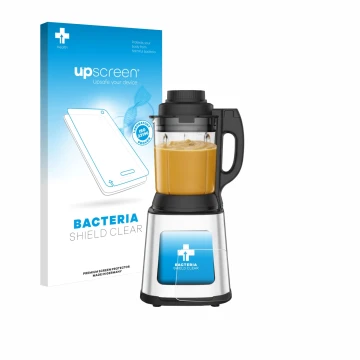 Parte frontale di una confezione del prodotto con il logo del marchio upscreen. Accanto è raffigurato il dispositivo Moulinex 