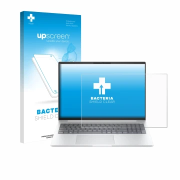 Parte frontale di una confezione del prodotto con il logo del marchio upscreen. Accanto è raffigurato il dispositivo HP EliteB