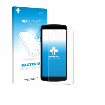 Parte frontale di una confezione del prodotto con il logo del marchio upscreen. Accanto è raffigurato il dispositivo Zebra TC2