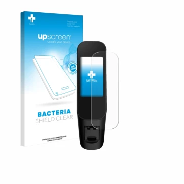 Parte frontale di una confezione del prodotto con il logo del marchio upscreen. Accanto è raffigurato il dispositivo Xiaomi El