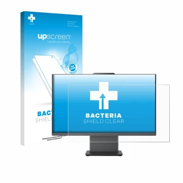 Parte frontale di una confezione del prodotto con il logo del marchio upscreen. Accanto è raffigurato il dispositivo Lenovo Th