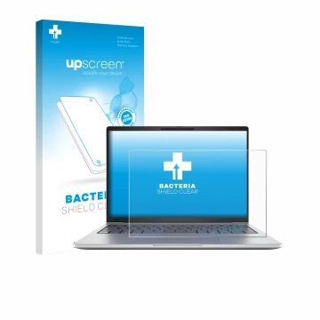 Parte frontale di una confezione del prodotto con il logo del marchio upscreen. Accanto è raffigurato il dispositivo HP EliteB