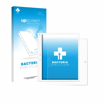 Parte frontale di una confezione del prodotto con il logo del marchio upscreen. Accanto è raffigurato il dispositivo Bigme B10