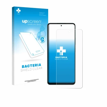 Parte frontale di una confezione del prodotto con il logo del marchio upscreen. Accanto è raffigurato il dispositivo Oppo A5 4