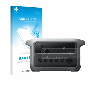 Parte frontale di una confezione del prodotto con il logo del marchio upscreen. Accanto è raffigurato il dispositivo Anker SOL