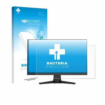 Parte frontale di una confezione del prodotto con il logo del marchio upscreen. Accanto è raffigurato il dispositivo MSI MAG 2