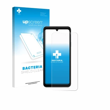 Parte frontale di una confezione del prodotto con il logo del marchio upscreen. Accanto è raffigurato il dispositivo Sunmi L3 