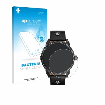 Parte frontale di una confezione del prodotto con il logo del marchio upscreen. Accanto è raffigurato il dispositivo Diesel Mi