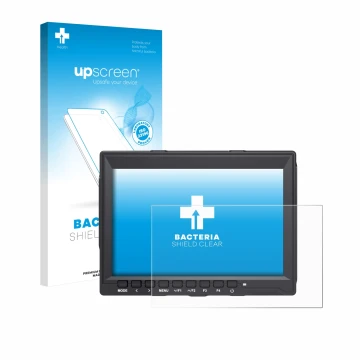 Parte frontale di una confezione del prodotto con il logo del marchio upscreen. Accanto è raffigurato il dispositivo Feelworld