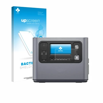 Parte frontale di una confezione del prodotto con il logo del marchio upscreen. Accanto è raffigurato il dispositivo Aferiy P2