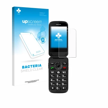 Parte frontale di una confezione del prodotto con il logo del marchio upscreen. Accanto è raffigurato il dispositivo Simvalley