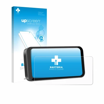 Parte frontale di una confezione del prodotto con il logo del marchio upscreen. Accanto è raffigurato il dispositivo Carpuride