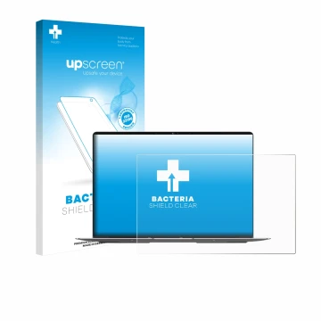 Parte frontale di una confezione del prodotto con il logo del marchio upscreen. Accanto è raffigurato il dispositivo Geekom Ge