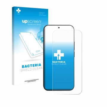 Parte frontale di una confezione del prodotto con il logo del marchio upscreen. Accanto è raffigurato il dispositivo Vivo V70 