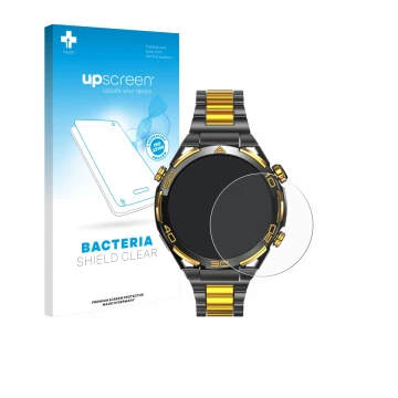 Parte frontale di una confezione del prodotto con il logo del marchio upscreen. Accanto è raffigurato il dispositivo Blackview