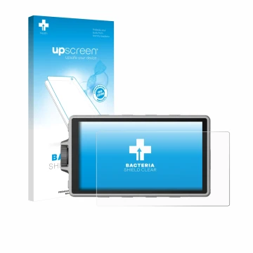 Parte frontale di una confezione del prodotto con il logo del marchio upscreen. Accanto è raffigurato il dispositivo DJI Ronin