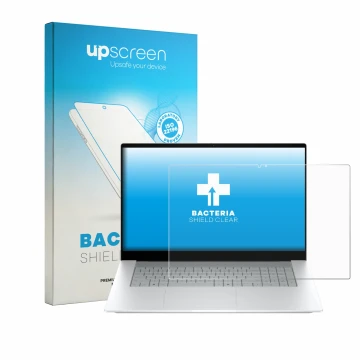 Parte frontale di una confezione del prodotto con il logo del marchio upscreen. Accanto è raffigurato il dispositivo HP OmniBo