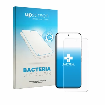 Parte frontale di una confezione del prodotto con il logo del marchio upscreen. Accanto è raffigurato il dispositivo Oppo K15 