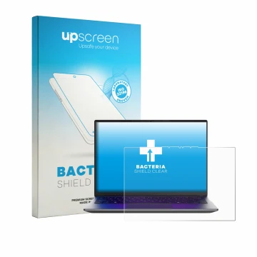 Parte frontale di una confezione del prodotto con il logo del marchio upscreen. Accanto è raffigurato il dispositivo MEDION Av