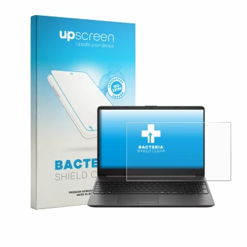 Parte frontale di una confezione del prodotto con il logo del marchio upscreen. Accanto è raffigurato il dispositivo HP EliteB