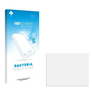 Parte frontale di una confezione del prodotto con il logo del marchio upscreen. Accanto si trova la protezione per lo schermo 