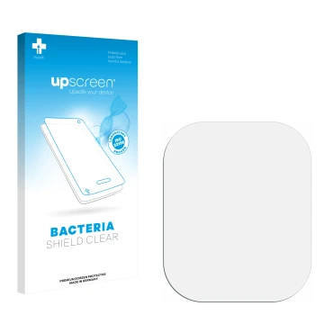 Parte frontale di una confezione del prodotto con il logo del marchio upscreen. Accanto si trova la protezione per lo schermo 