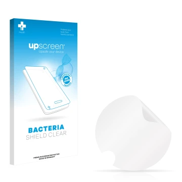 Parte frontale di una confezione del prodotto con il logo del marchio upscreen. Accanto si trova la protezione per lo schermo 